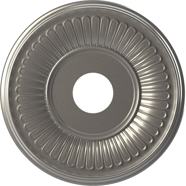 Ekena Millwork Berkshire Thermoformed PVC Ceiling Medallion Fits Canopies up to 7-in., Aged Dark Steel CMP16BECST - main